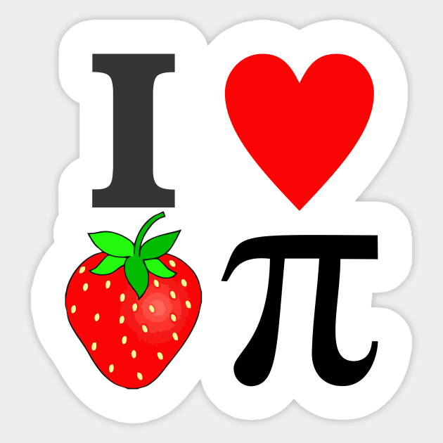 I Heart Strawberry Pi Sticker by TNMGRAPHICS